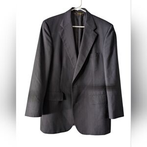 Brooks Brothers Vintage Black Pinstriped Wool Blend Blazer 41R